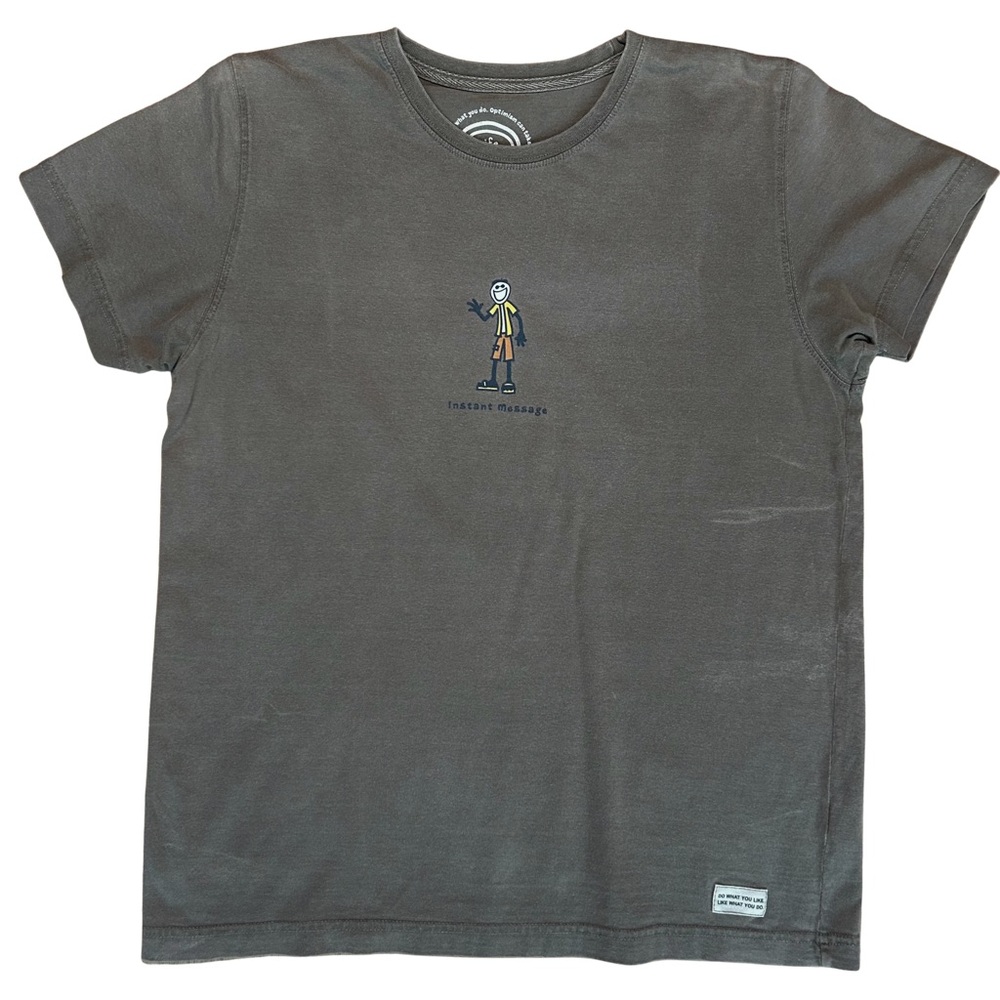 Life Is Good Women's Brown “Instant Message” Short Sleeve Tee